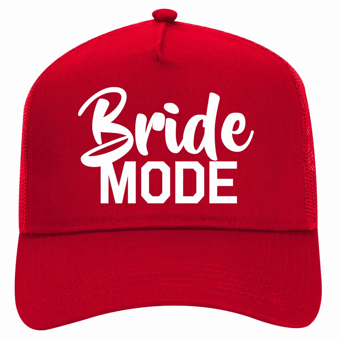 Bride Mode Bridal Retro Adult 5 Panel Mesh Trucker Hat