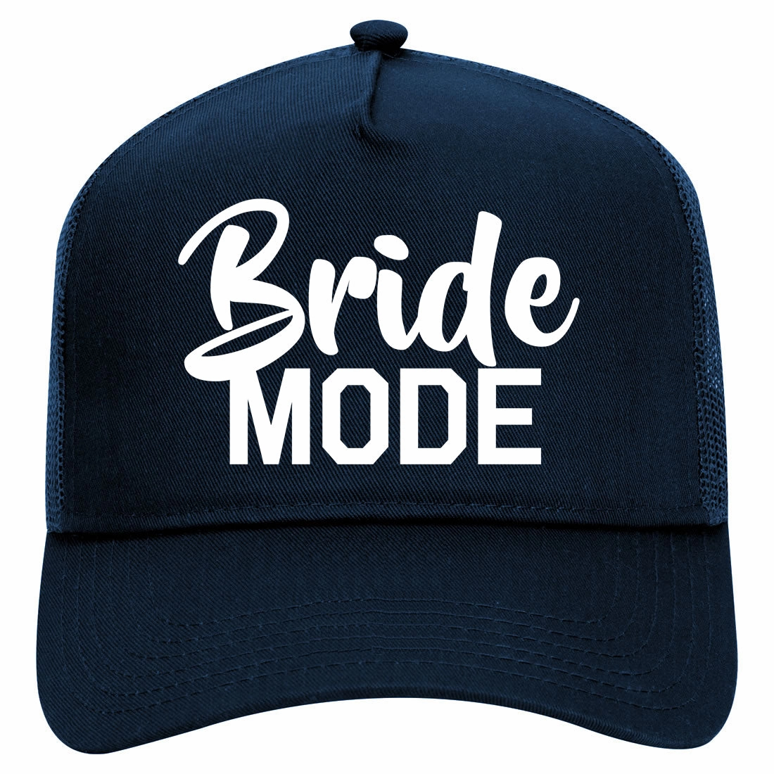 Bride Mode Bridal Retro Adult 5 Panel Mesh Trucker Hat