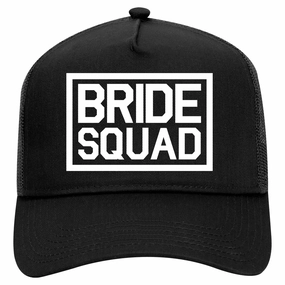 Bride Squad Bachlorette Party Retro Adult 5 Panel Mesh Trucker Hat