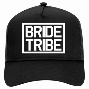 Bride Tribe Bachlorette Party Retro Adult 5 Panel Mesh Trucker Hat