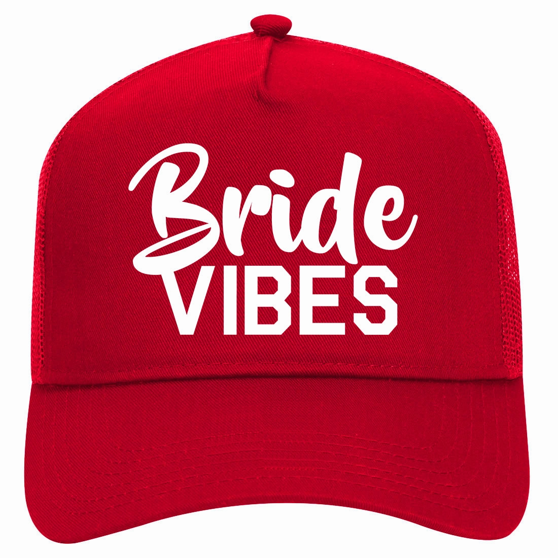 Bride Vibes Bridal Retro Adult 5 Panel Mesh Trucker Hat
