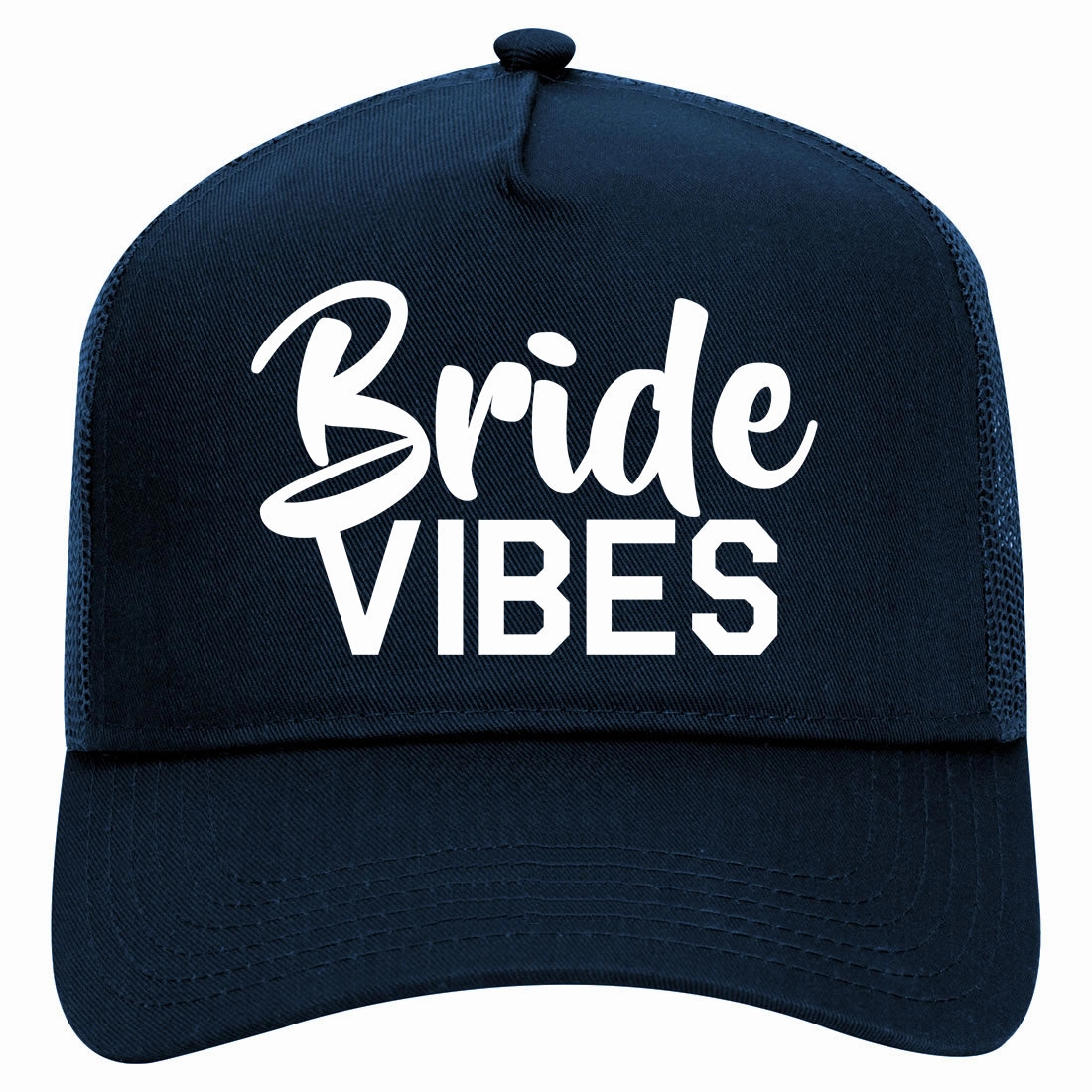 Bride Vibes Bridal Retro Adult 5 Panel Mesh Trucker Hat