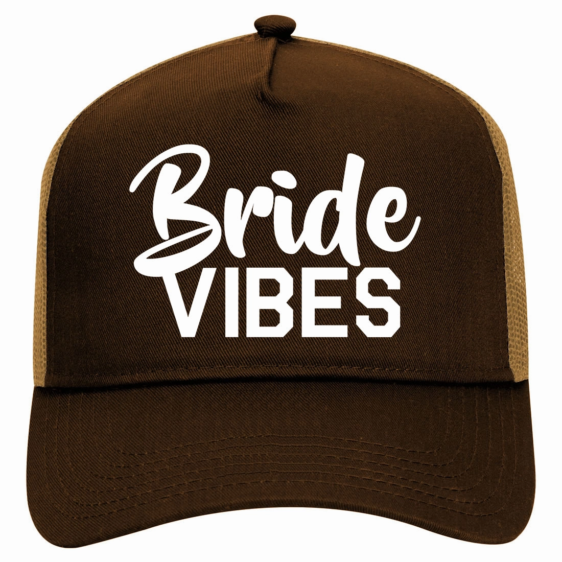Bride Vibes Bridal Retro Adult 5 Panel Mesh Trucker Hat