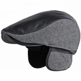 Bristol Herringbone Earflaps Flat Cap