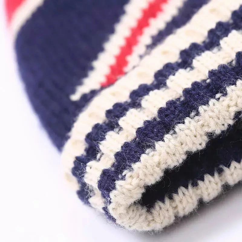 British Flag Pom Pom Beanie
