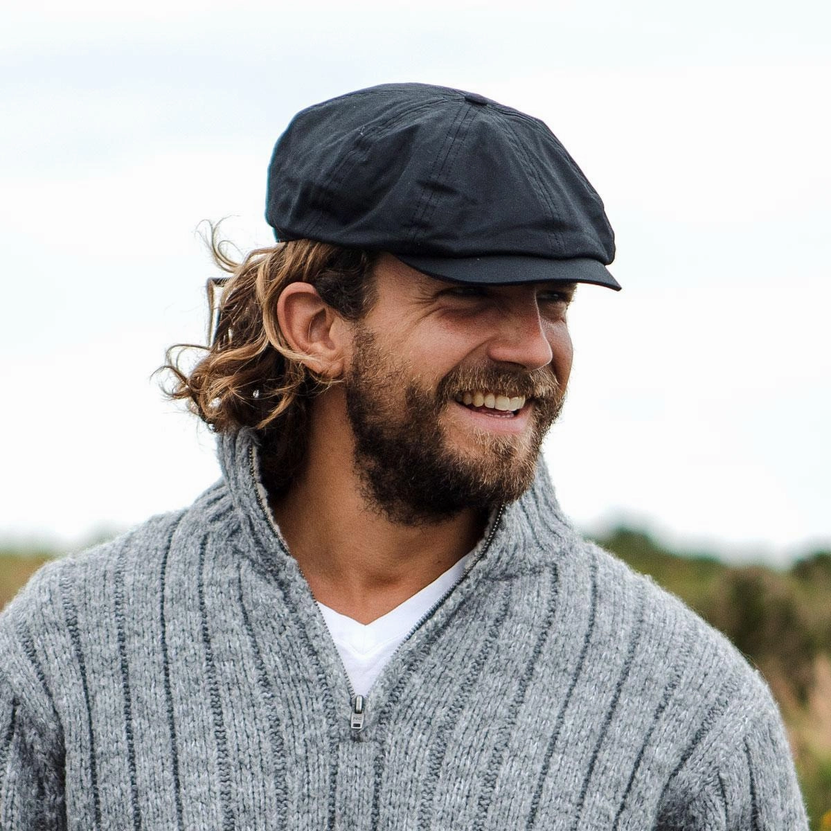 British Millerain Wax Cotton Newsboy Cap