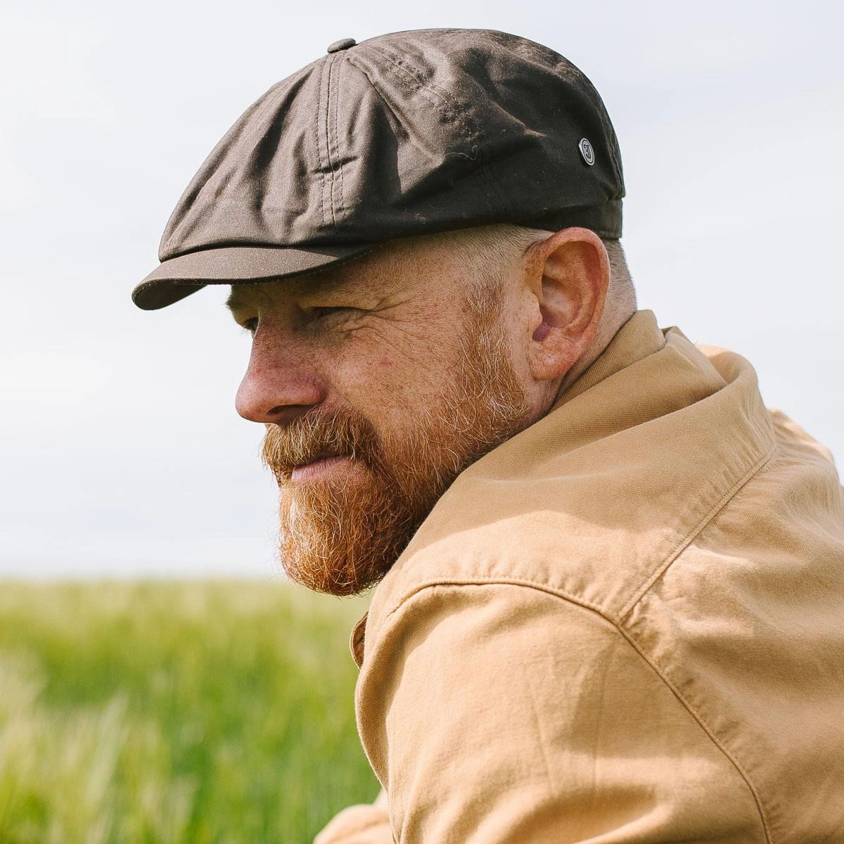 British Millerain Wax Cotton Newsboy Cap