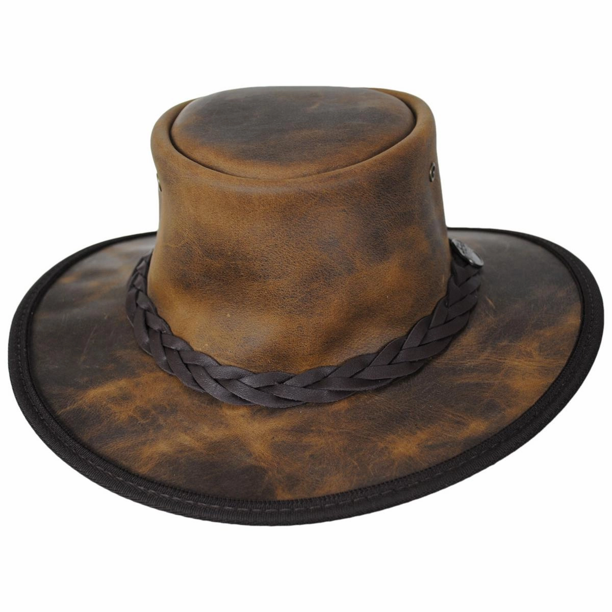 Bronco Cattle Leather Foldaway Drover Hat
