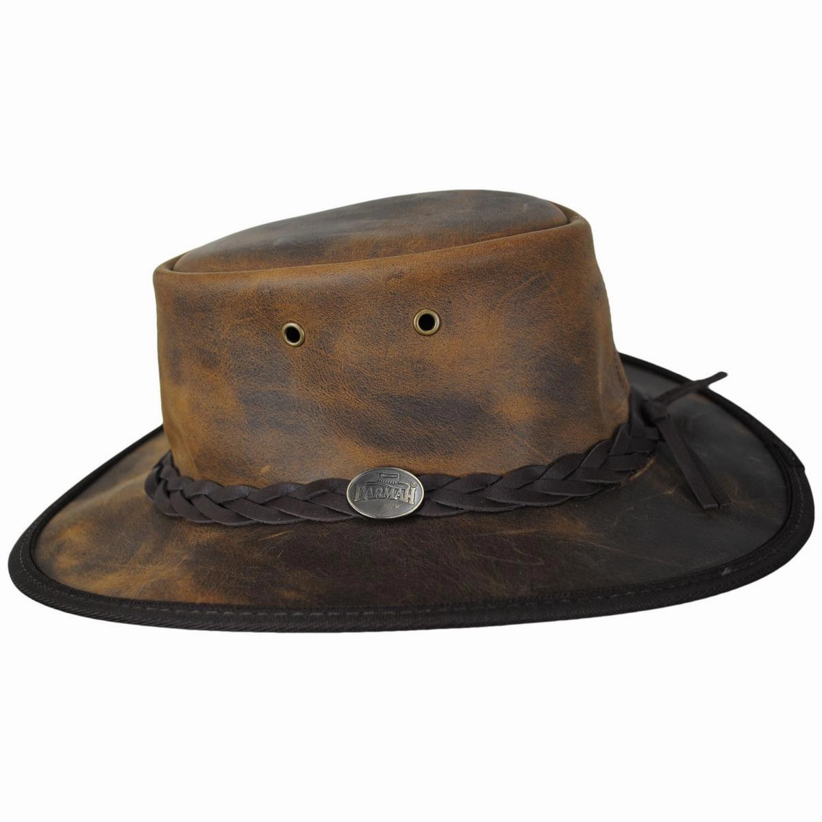 Bronco Cattle Leather Foldaway Drover Hat