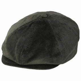 Brood Corduroy Newsboy Cap - Moss Green