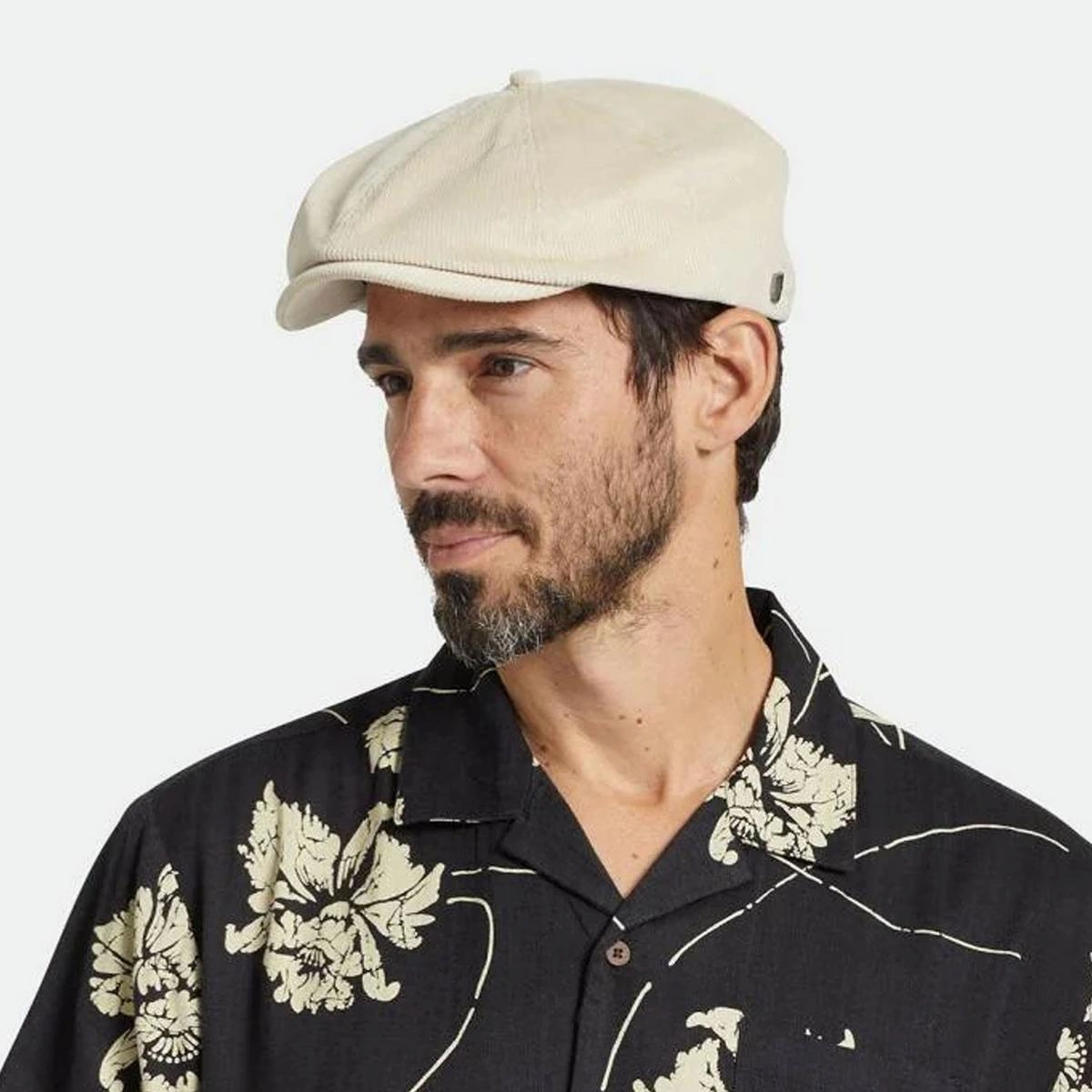 Brood Cotton Corduroy Newsboy Cap - White Cap