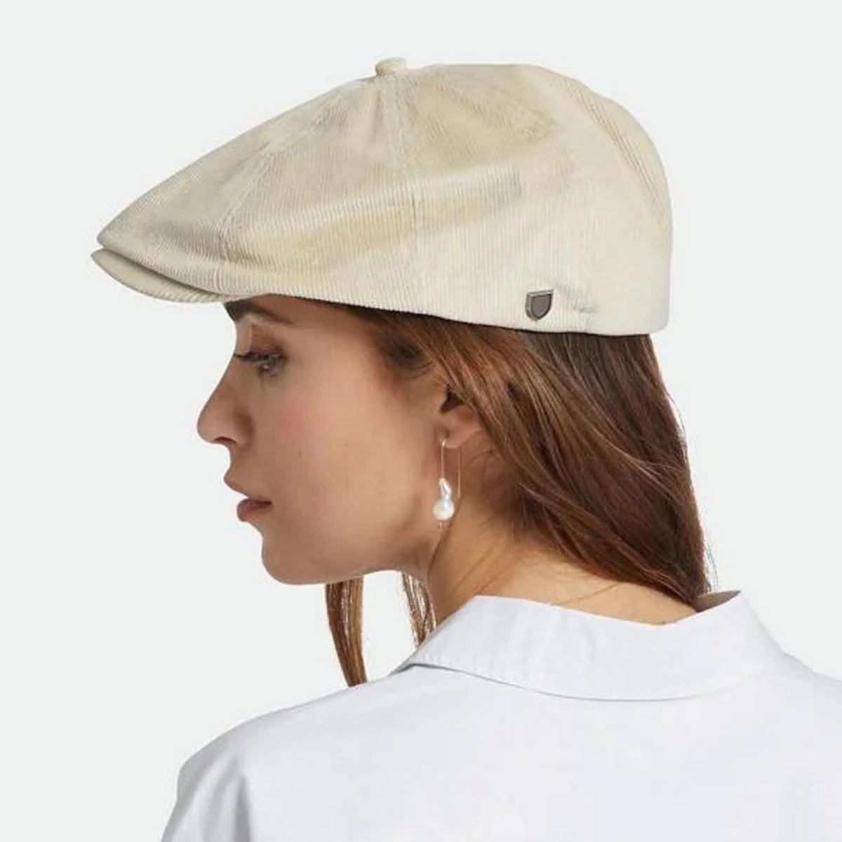 Brood Cotton Corduroy Newsboy Cap - White Cap