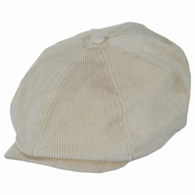 Brood Cotton Corduroy Newsboy Cap - White Cap