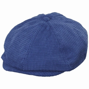 Brood Grid Corduroy Newsboy Cap - Pacific Blue
