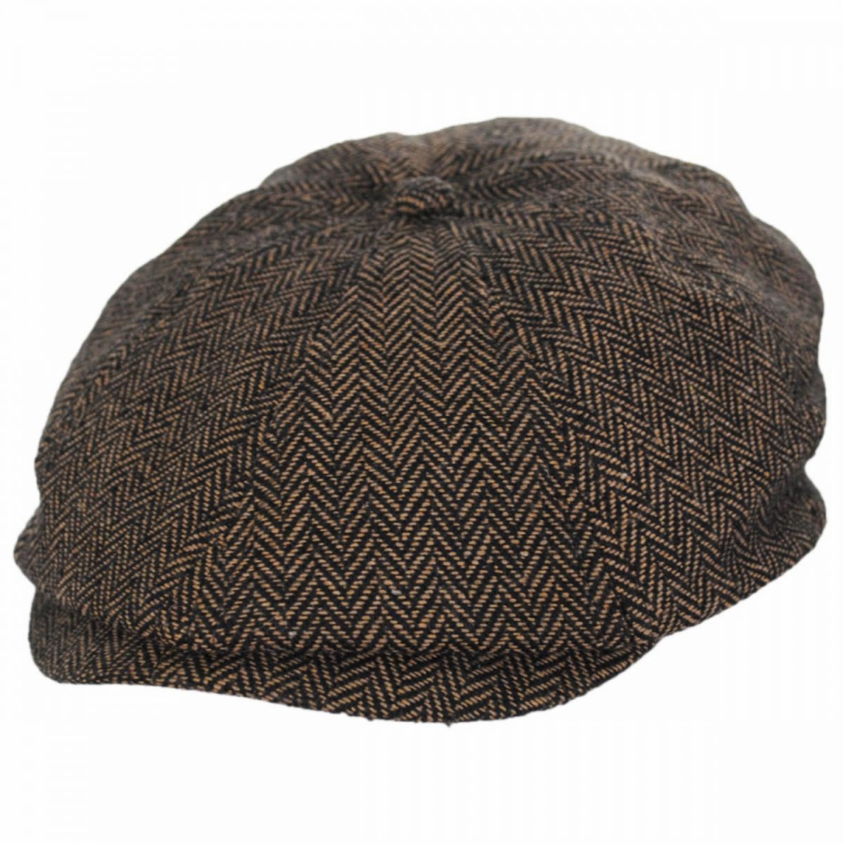 Brood Herringbone Wool Blend Newsboy Cap