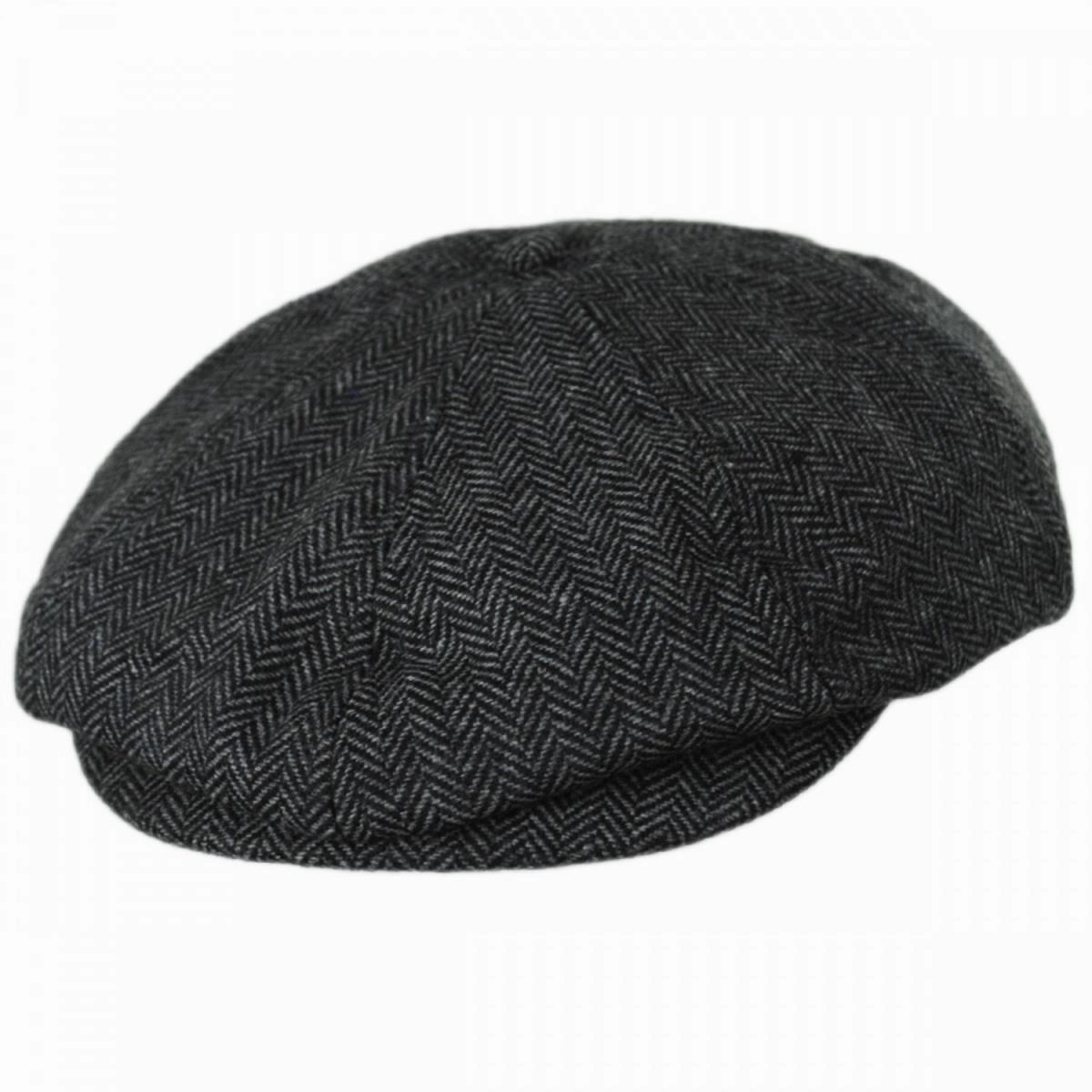 Brood Herringbone Wool Blend Newsboy Cap