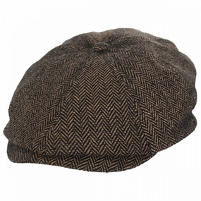 Brood Herringbone Wool Blend Newsboy Cap
