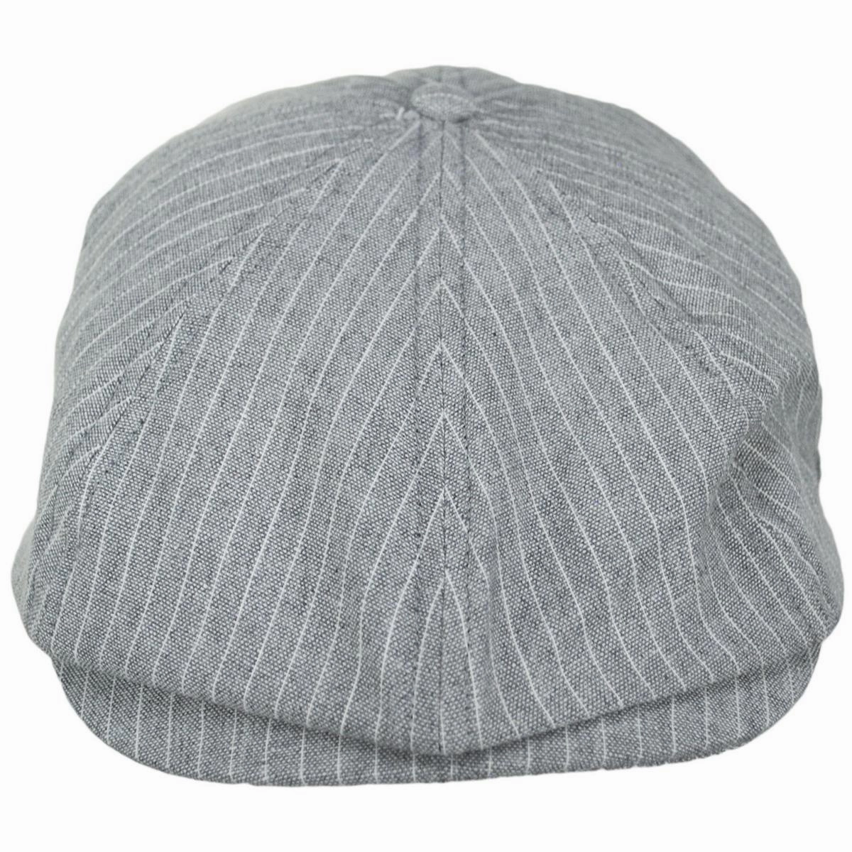 Brood Lightweight Cotton Chambray Striped Newsboy Cap