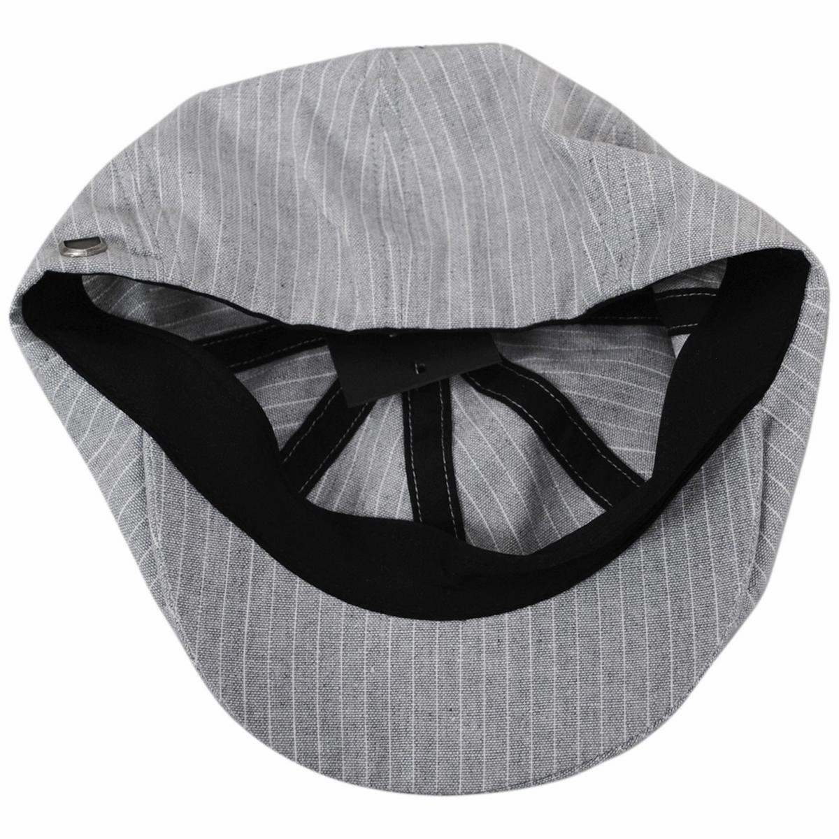 Brood Lightweight Cotton Chambray Striped Newsboy Cap