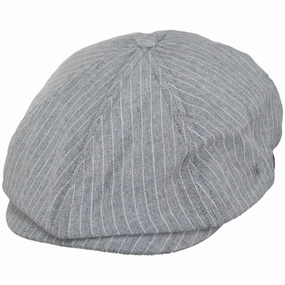 Brood Lightweight Cotton Chambray Striped Newsboy Cap