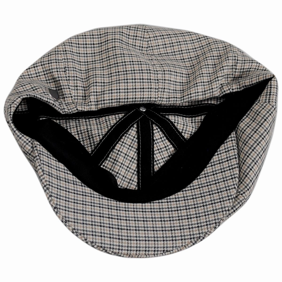 Brood Lightweight Houndstooth Plaid Newsboy Cap