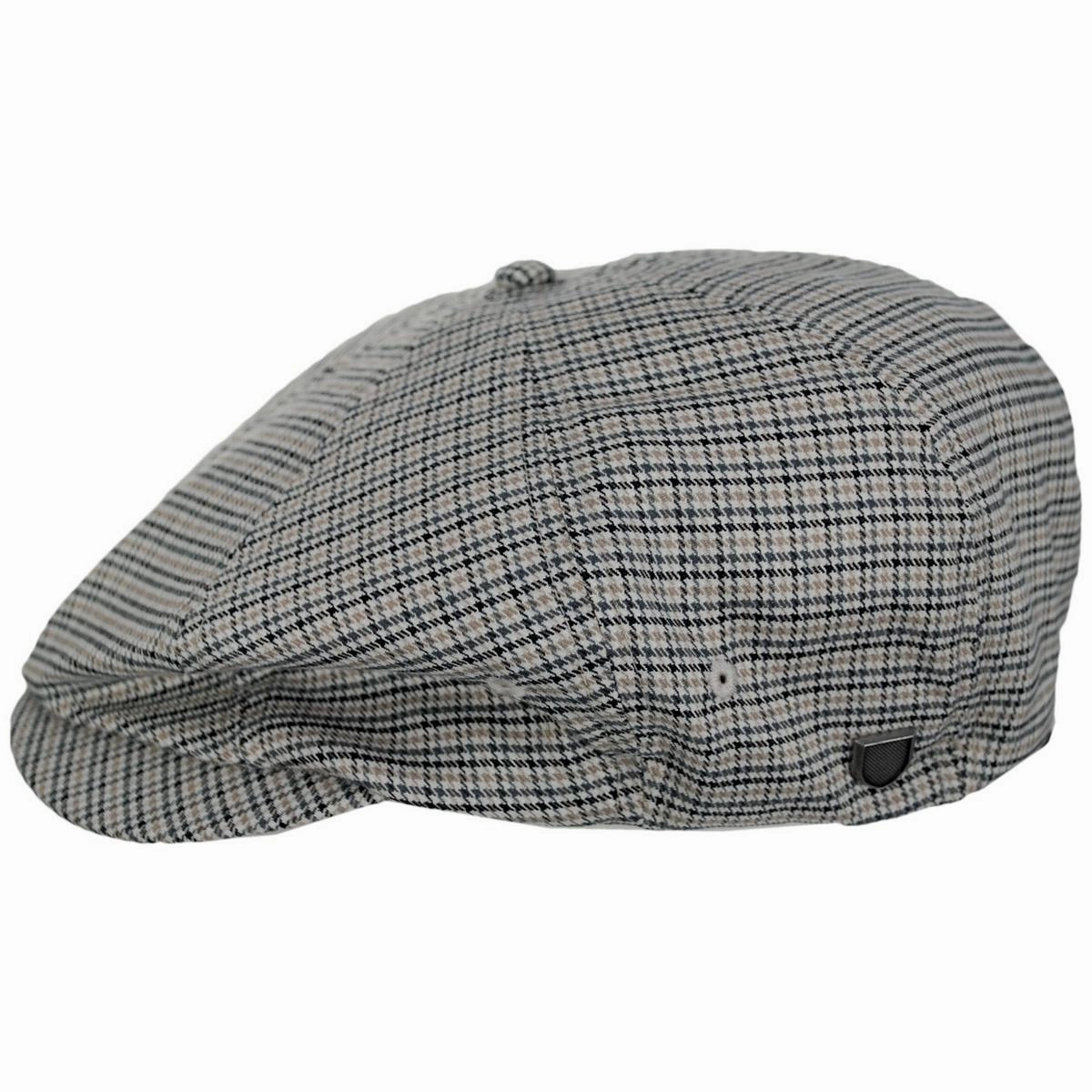 Brood Lightweight Houndstooth Plaid Newsboy Cap