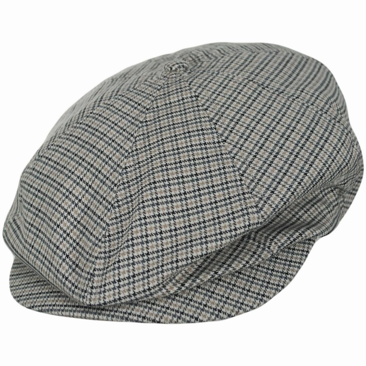 Brood Lightweight Houndstooth Plaid Newsboy Cap