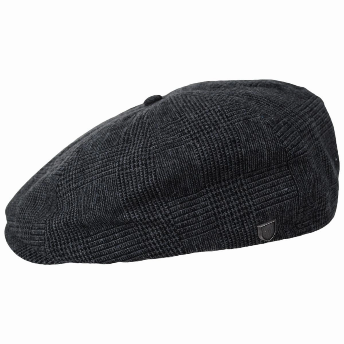 Brood Wool Blend Glen Plaid Newsboy Cap - Charcoal