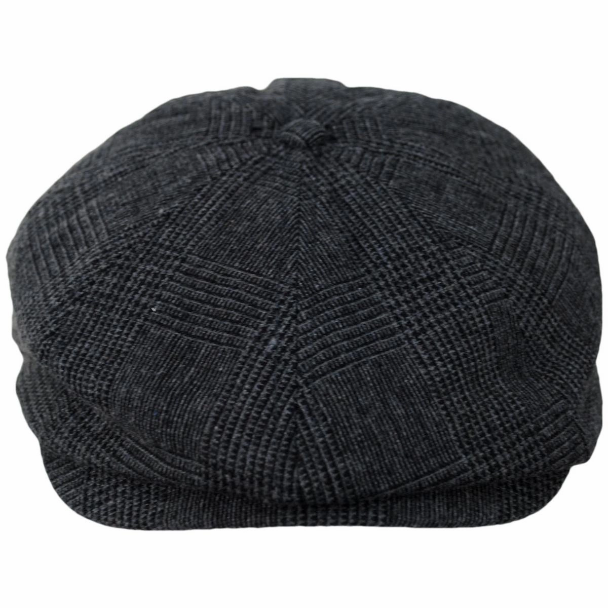 Brood Wool Blend Glen Plaid Newsboy Cap - Charcoal