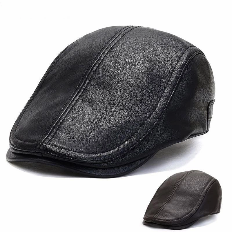 Bruk Vintage Leather Flat Cap