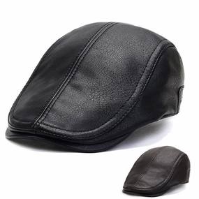 Bruk Vintage Leather Flat Cap