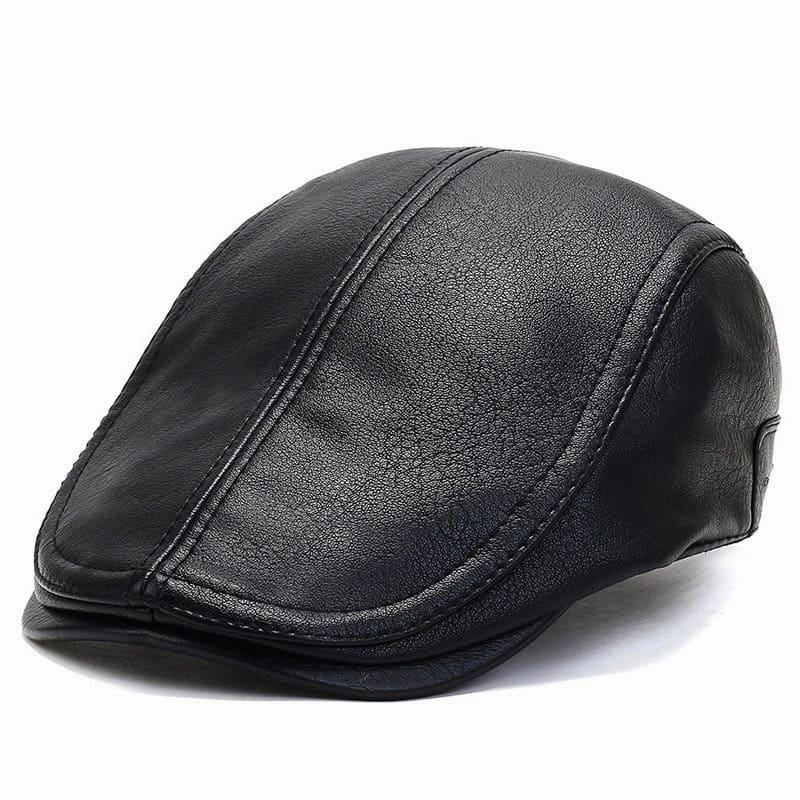 Bruk Vintage Leather Flat Cap
