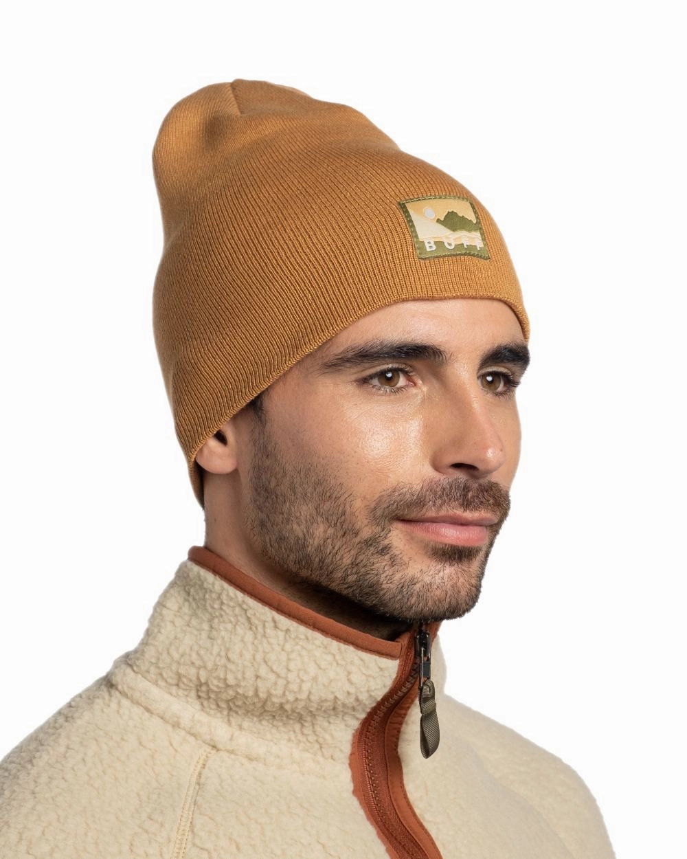 Buff Lilon Knitted Long Beanie