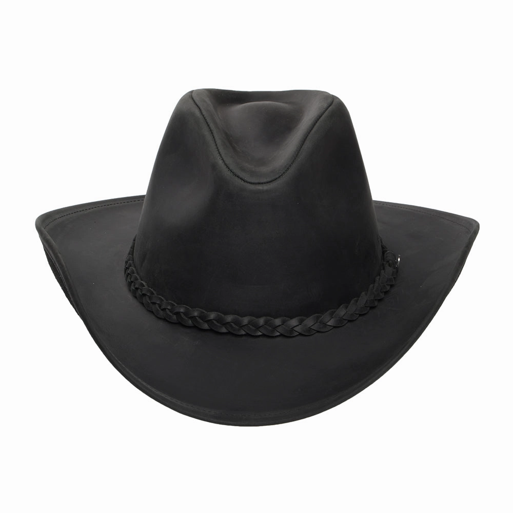 Buffalo Leather Cowboy Hat - Black