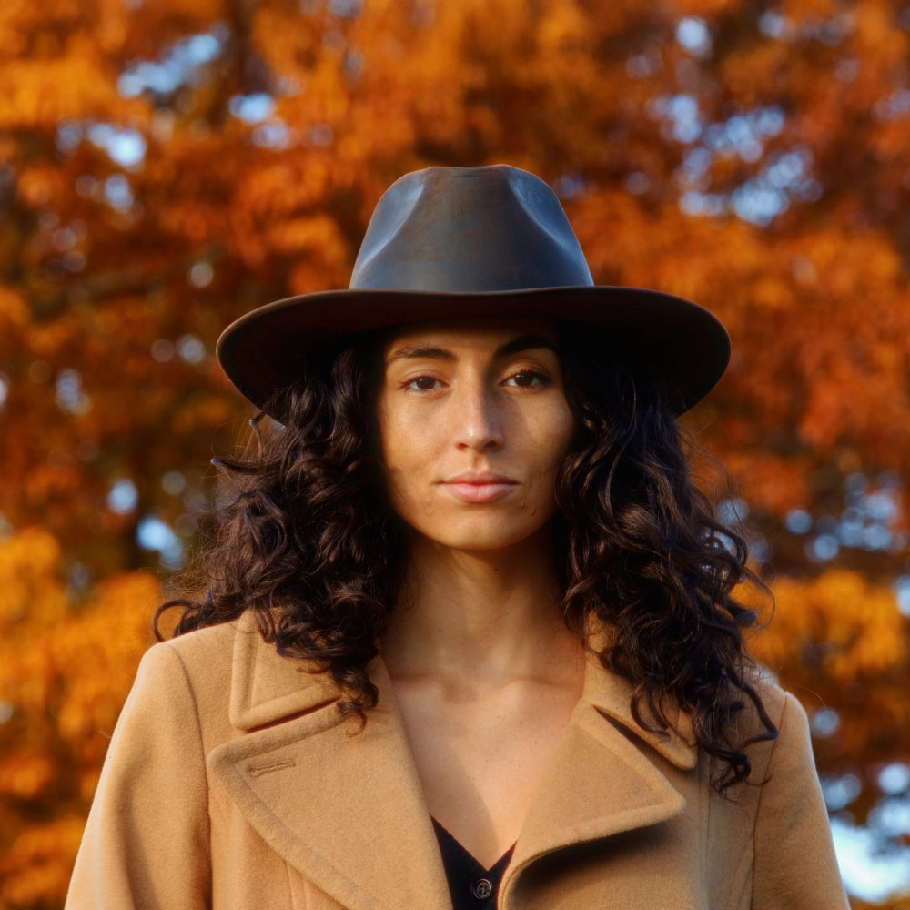Buffalo Leather Cowboy Hat - Chocolate