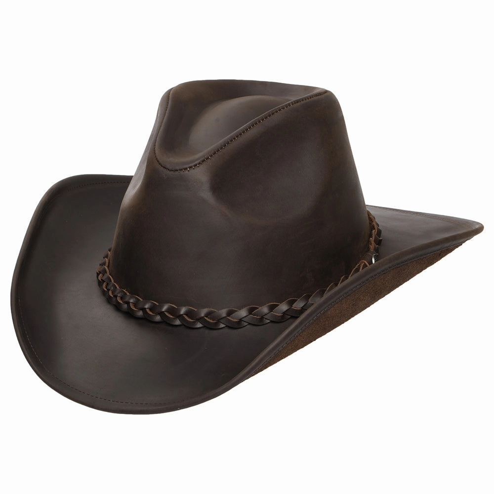 Buffalo Leather Cowboy Hat - Chocolate