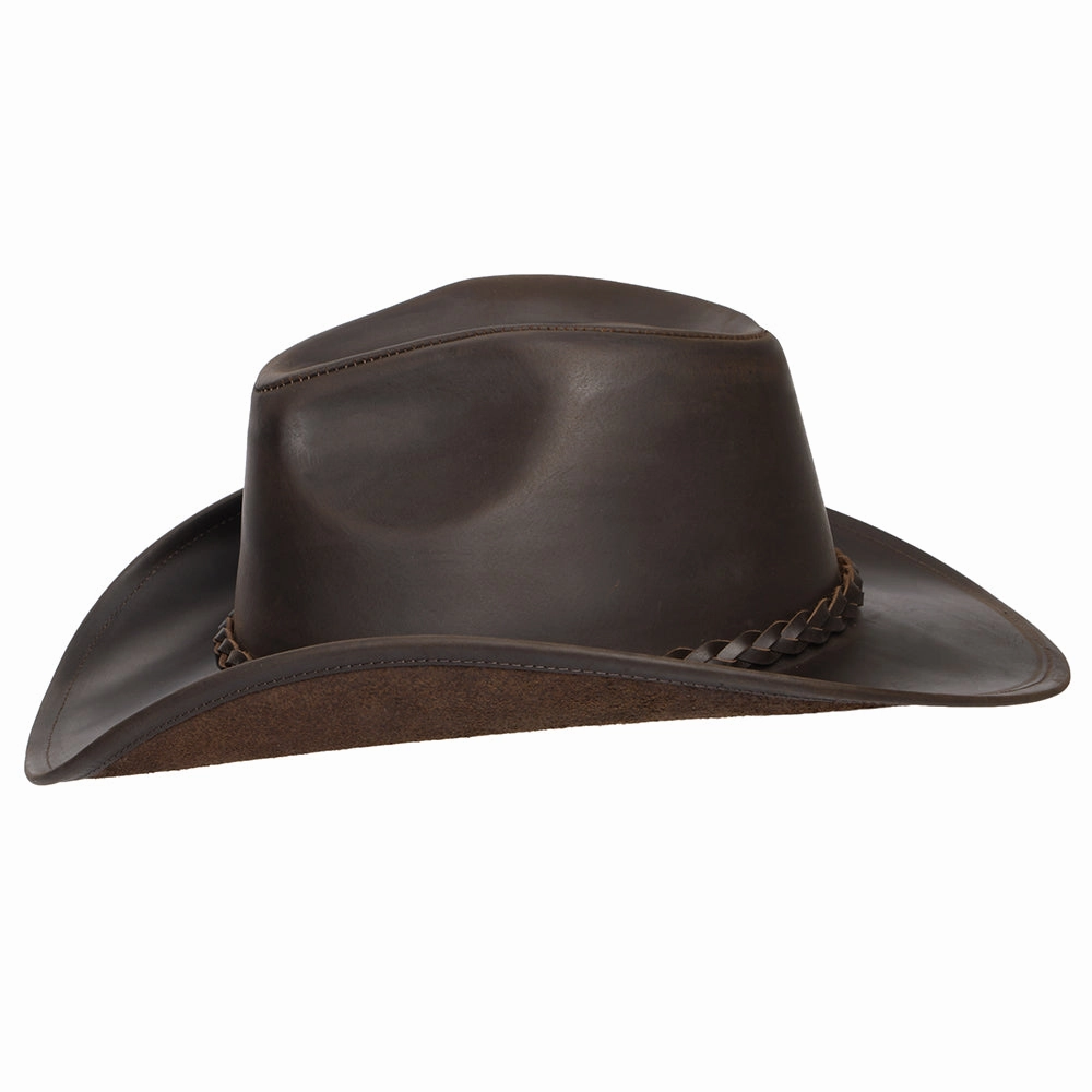 Buffalo Leather Cowboy Hat - Chocolate