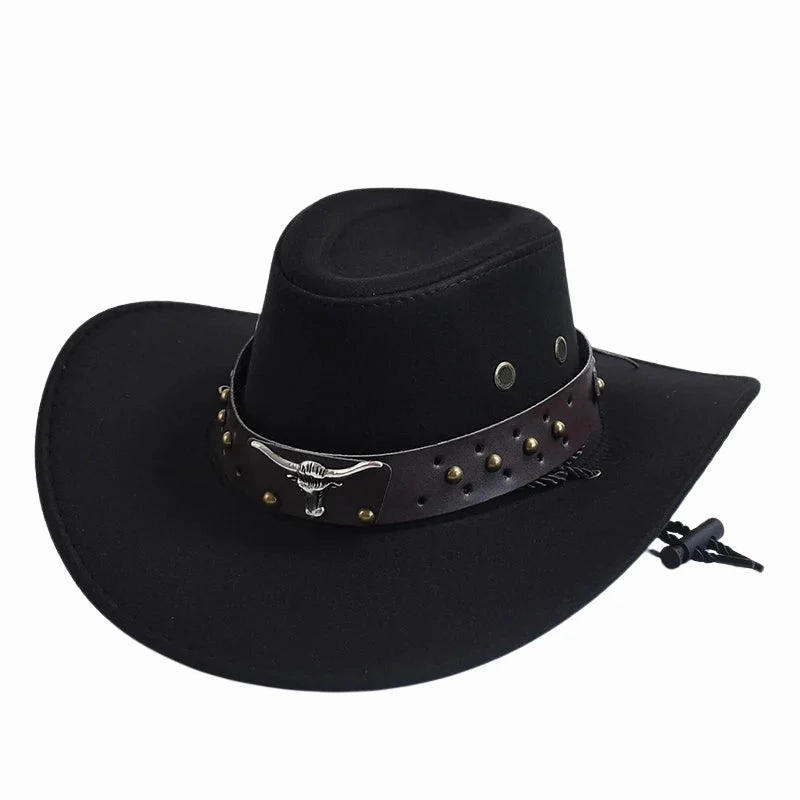 Bull Head Suede Cowboy Hat