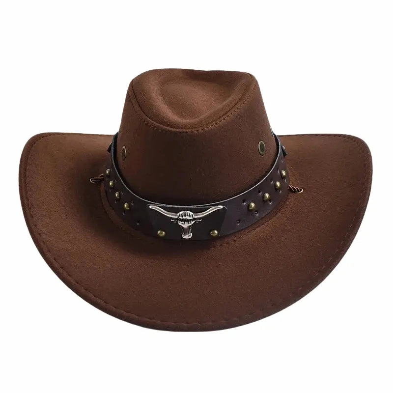 Bull Head Suede Cowboy Hat