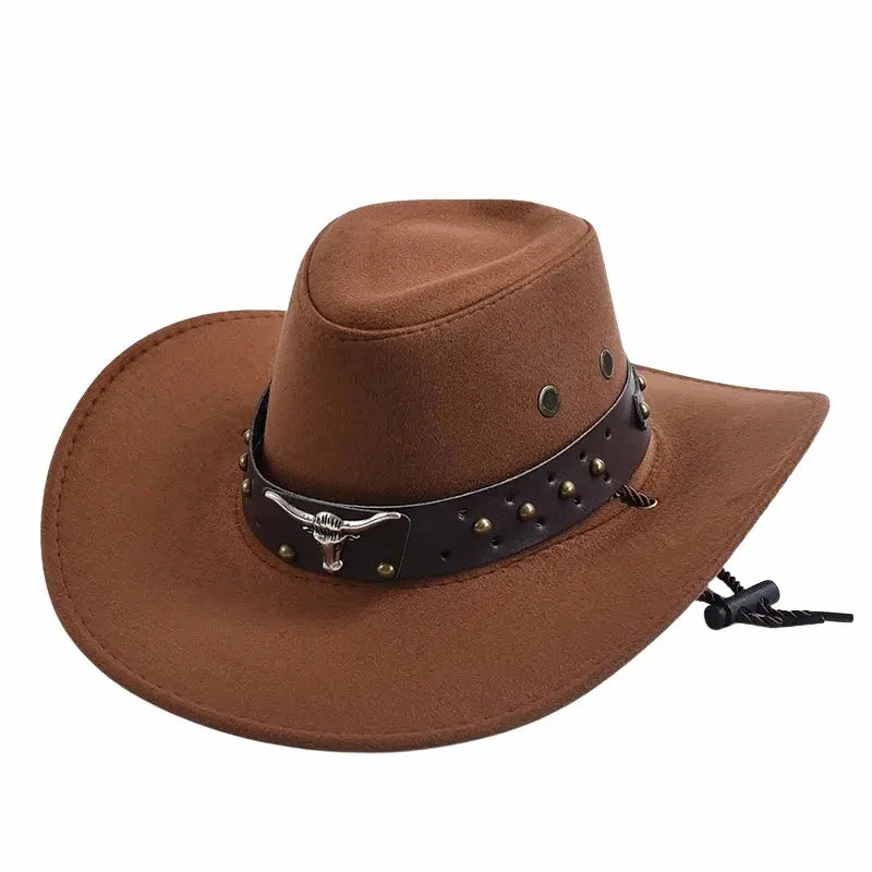 Bull Head Suede Cowboy Hat