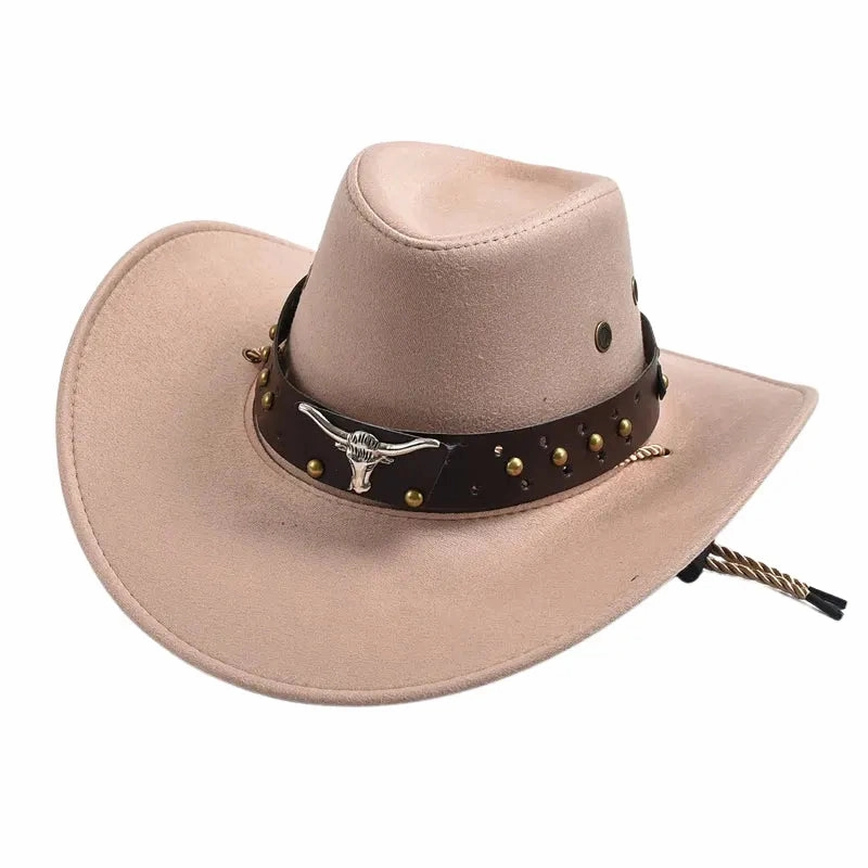 Bull Head Suede Cowboy Hat
