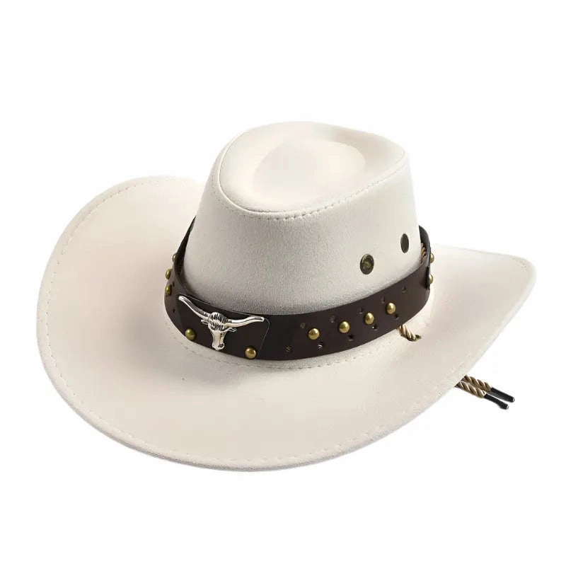 Bull Head Suede Cowboy Hat