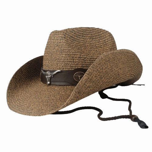 Bullhead Brown Straw Cowboy Hat