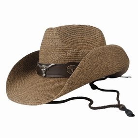 Bullhead Brown Straw Cowboy Hat