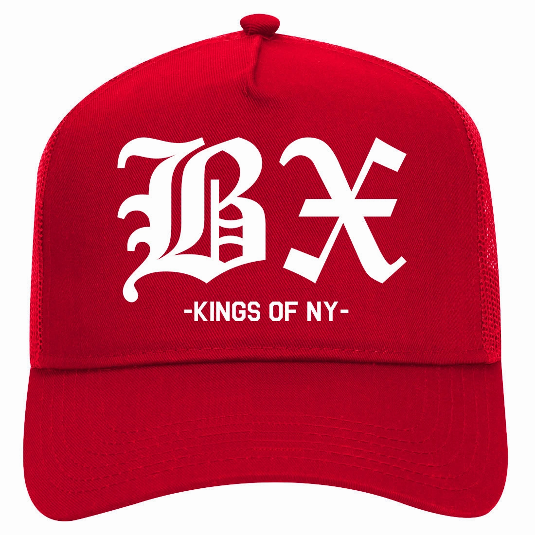 BX Old English Bronx New York Retro Adult 5 Panel Mesh Trucker Hat