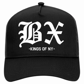 BX Old English Bronx New York Retro Adult 5 Panel Mesh Trucker Hat