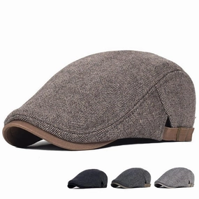 Cambridge Herringbone Wool Flat Cap