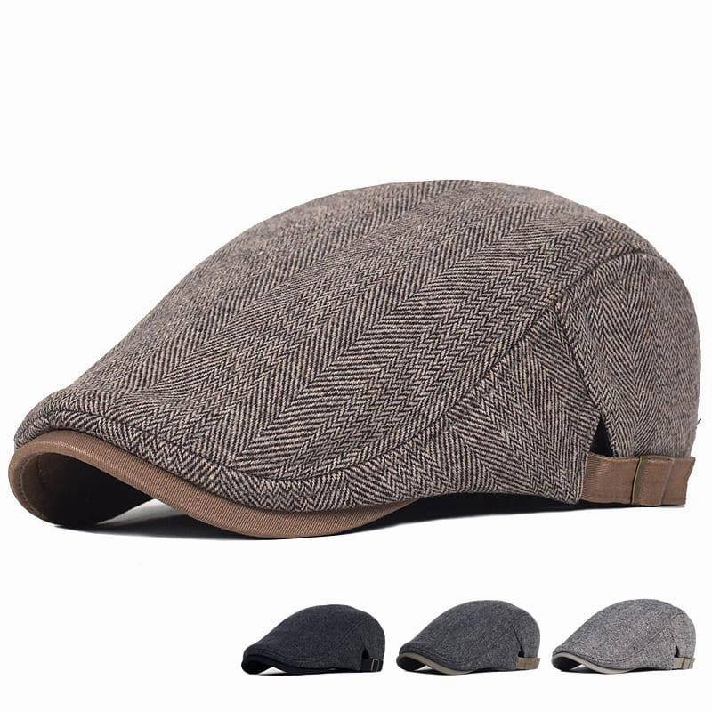 Cambridge Herringbone Wool Flat Cap
