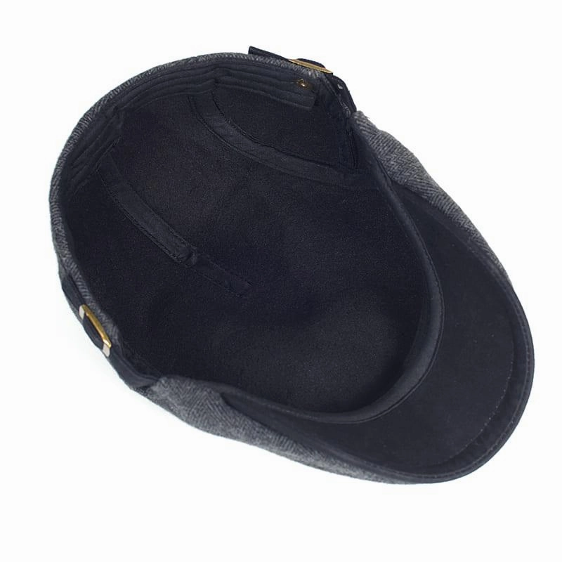 Cambridge Herringbone Wool Flat Cap