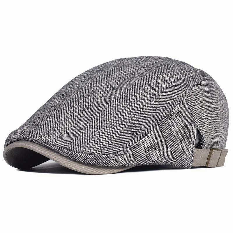 Cambridge Herringbone Wool Flat Cap